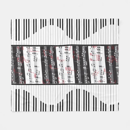Piano- en muziekscore 2 fleece deken (Voorkant (Horizontaal))