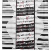 piano- en muziekscore 2-piano douchegordijn (Voorkant)
