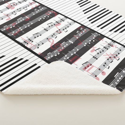 Piano- en muziekscore 2 sherpa deken (3/4)