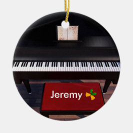 Piano- en Red Piano-gereedschap, kerstsjabloon Keramisch Ornament