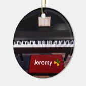 Piano- en Red Piano-gereedschap, kerstsjabloon Keramisch Ornament (Links)