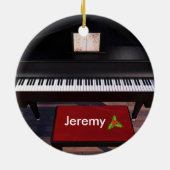 Piano- en Red Piano-gereedschap, kerstsjabloon Keramisch Ornament (Achterkant)