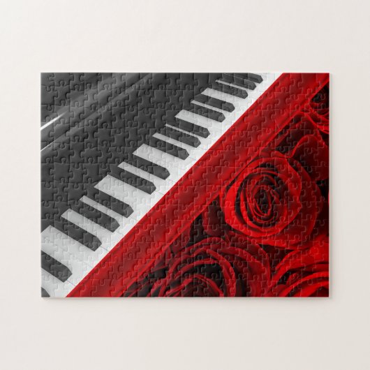Piano en Rozen Legpuzzel (Horizontaal)