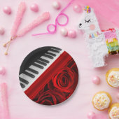 Piano en Rozen Papieren Bordje (Feest)