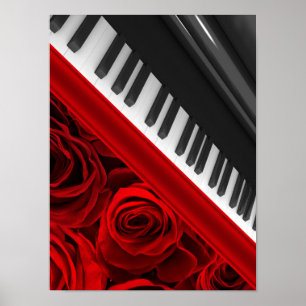 Piano en Rozen Poster
