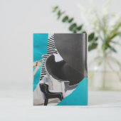 Piano en stoel collage briefkaart (Staand voorkant)