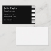 Piano- en toetsenbordmuziekleraar visitekaartje (Voorkant / Achterkant)