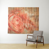 Piano en violine met muzieknoten en roos wandkleed (In Situ (horizontaal))