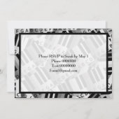 Piano Engagement Party Zwart-wit uitnodiging (Achterkant)