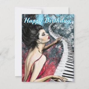 Piano Fantasie Verjaardagskaart Feestdagenkaart