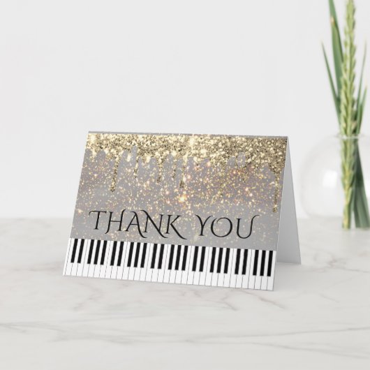 piano faux sparkle - dank u bedankkaart (Voorkant)