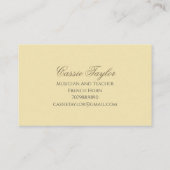 Piano Franse hoorn muzikant muziekleraar Visitekaartje (Achterkant)