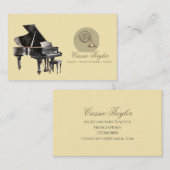 Piano Franse hoorn muzikant muziekleraar Visitekaartje (Voorkant / Achterkant)