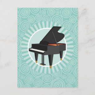 Piano Fun Turquoise Swirl Music Briefkaart