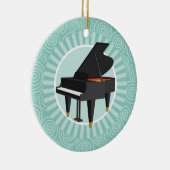 Piano Fun Turquoise Swirl Music Keramisch Ornament (Rechts)