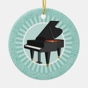 Piano Fun Turquoise Swirl Music Keramisch Ornament