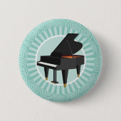 Piano Fun Turquoise Swirl Music Ronde Button 5,7 Cm (Voorkant)