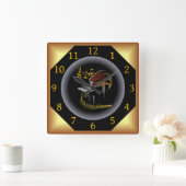 Piano ~ G clef ~ Musical Swirl ~ Spotlight ~* ~ Vierkante Klok (Huis)