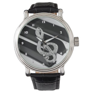 Piano Gclef-symbool Horloge