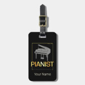 Piano Geboren als pianist Muzikant  Design Bagagelabel (Voorkant verticaal)