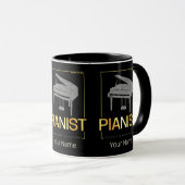 Piano Geboren als pianist Muzikant Design Mok (Voorkant rechts)
