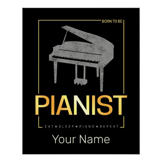 Piano Geboren als pianist Muzikant  Design Perfect Poster (Voorkant)
