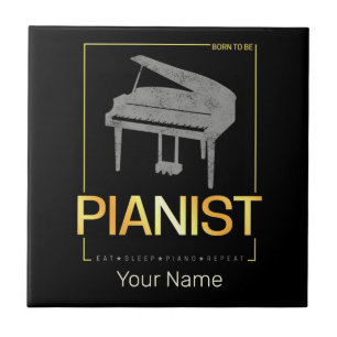 Piano Geboren als pianist Muzikant  Design Tegeltje
