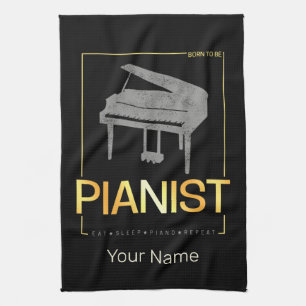 Piano Geboren als pianist Muzikant Design Theedoek