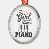 Piano Girl Metalen Ornament (Links)