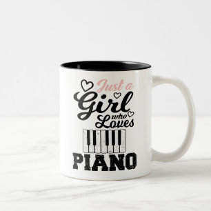 Piano Girl Tweekleurige Koffiemok