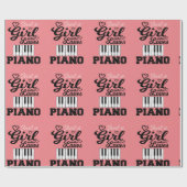 Piano Girl Wrapping Paper Cadeaupapier (Vlak)