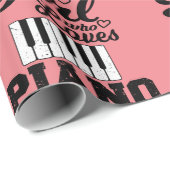Piano Girl Wrapping Paper Cadeaupapier (Rol Hoek)