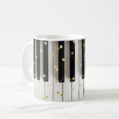 Piano gouden folie confetti koffiemok (Voorkant links)