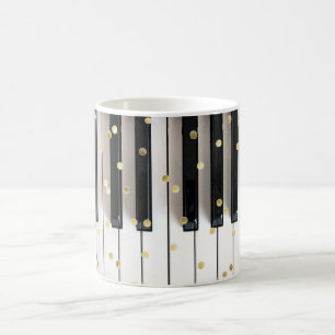 Piano gouden folie confetti koffiemok