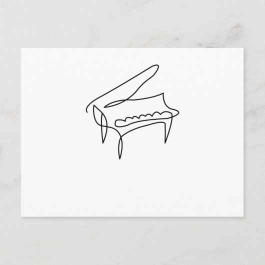 Piano Grand Piano Single Line Tekening Briefkaart (Voorkant)