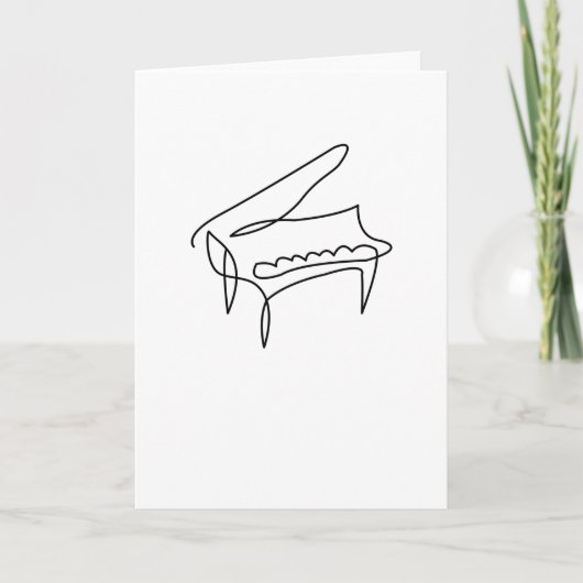 Piano Grand Piano Single Line Tekening Kaart (Voorkant)