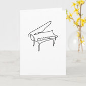 Piano Grand Piano Single Line Tekening Kaart (Gele Bloem)