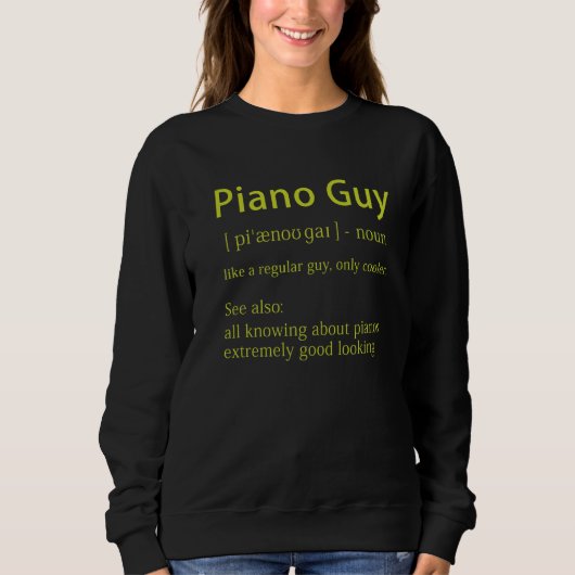 Piano Guy Definition Pianist Music Notes Musician Trui (Voorkant)