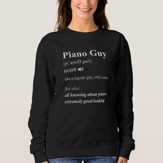 Piano Guy Definition  Pianist Music Notes Musician Trui (Voorkant)