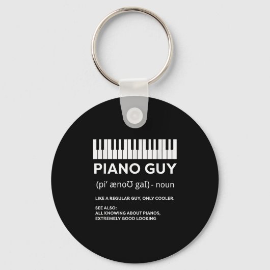 Piano Guy Shirt Pianist Man Keyboard Player Funny Sleutelhanger (Voorkant)