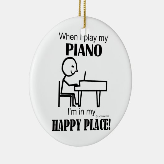 Piano Happy Place Keramisch Ornament (Rechts)