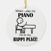 Piano Happy Place Keramisch Ornament (Voorkant)