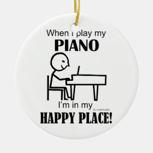 Piano Happy Place Keramisch Ornament