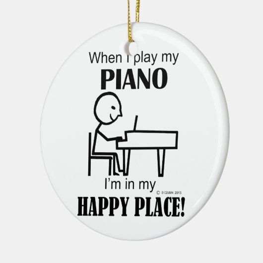 Piano Happy Place Keramisch Ornament (Links)
