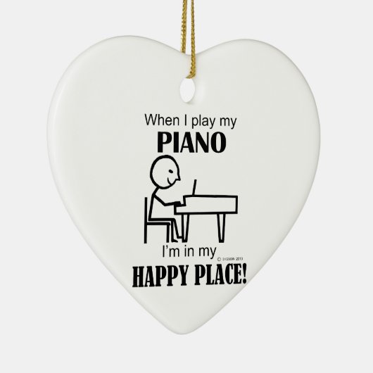 Piano Happy Place Keramisch Ornament (Rechts)