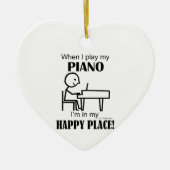 Piano Happy Place Keramisch Ornament (Voorkant)