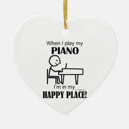 Piano Happy Place Keramisch Ornament