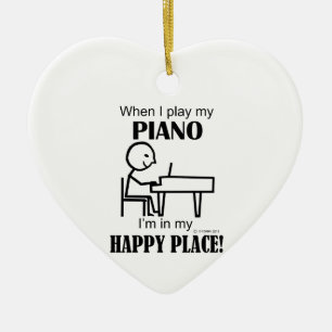Piano Happy Place Keramisch Ornament