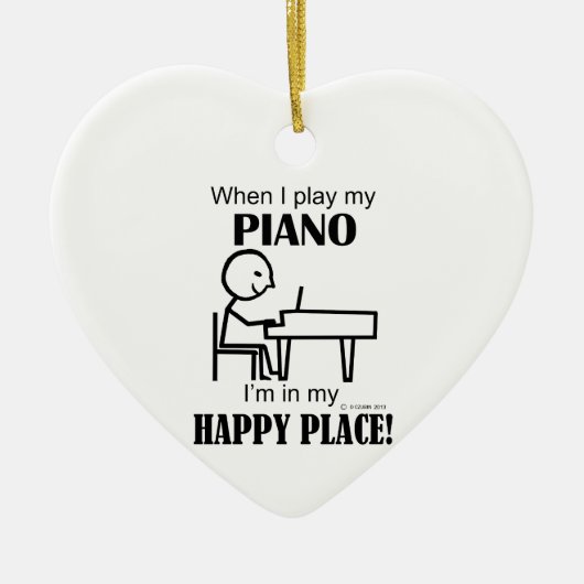 Piano Happy Place Keramisch Ornament (Voorkant)