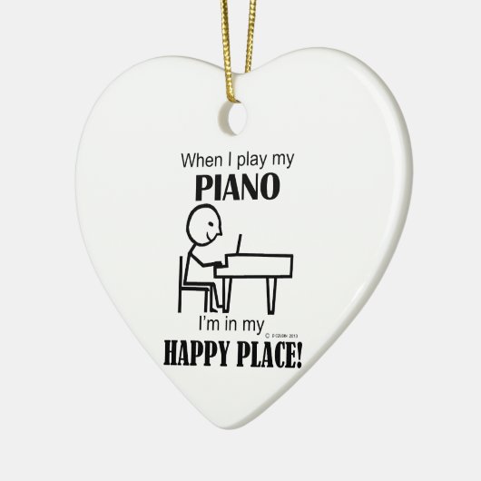 Piano Happy Place Keramisch Ornament (Links)